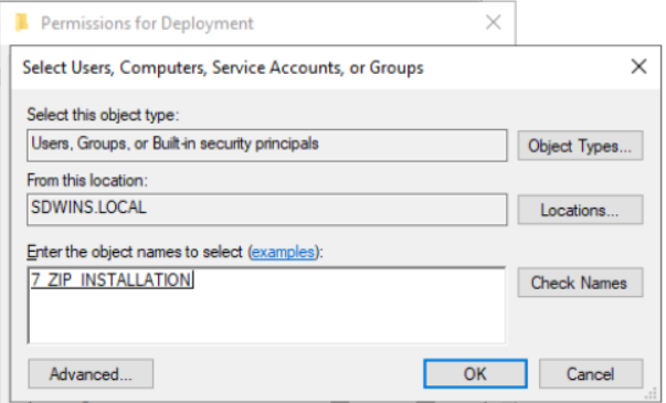 Steps to share the deployments folder
